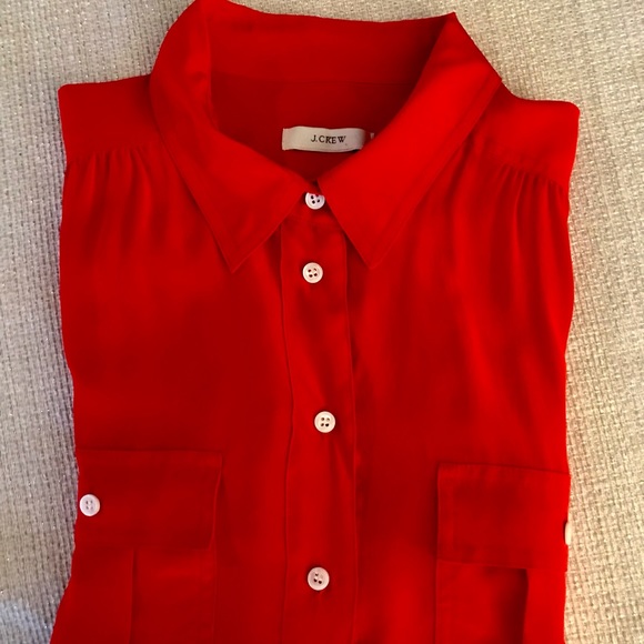 J Crew Gorgeous Red Button Down - Picture 6 of 6